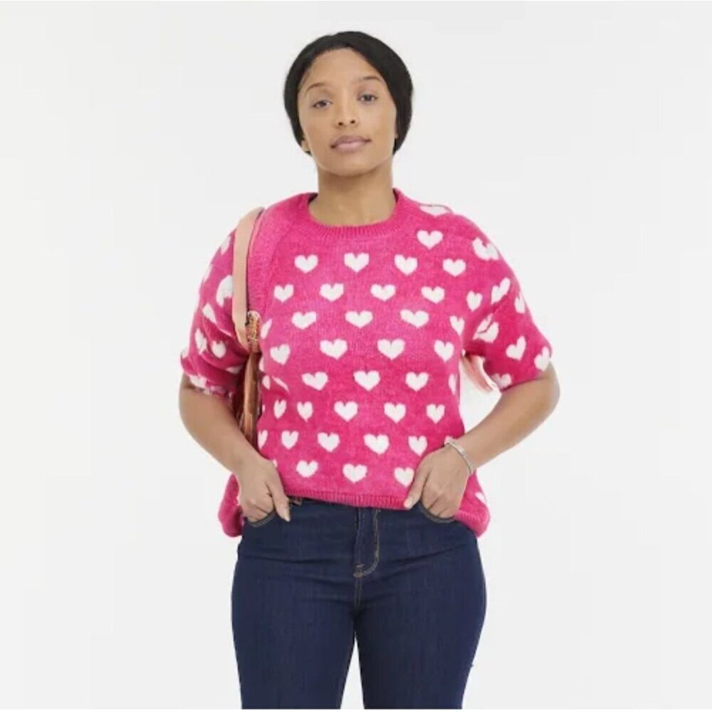 Vince Camuto Women's Long Sleeve Crewneck Valentine's Day Sweater Size Large - Picture 2 of 10